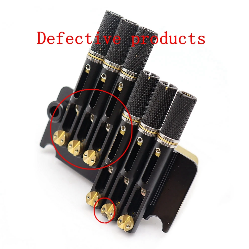 Headless Guitar Bridge Tremolo System 6 String with Tailpiece for Electric Guitar Accessory Black Defective Product