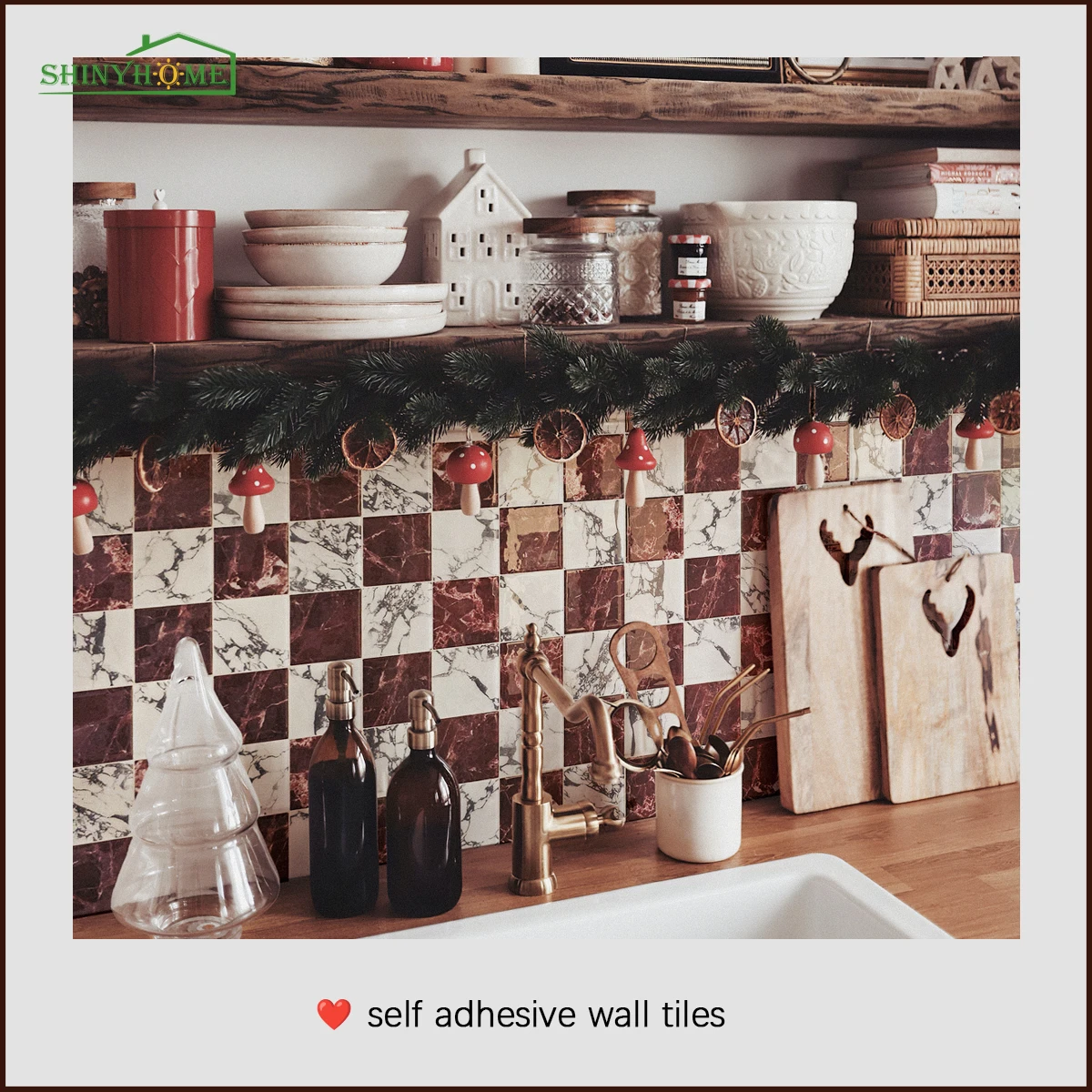 Peel And Stick Backsplash - 10 Sheets 3D Adhesive Peel And Stick Tile Backsplash for Kitchen, Bathroom, Wall Tile, Checkered