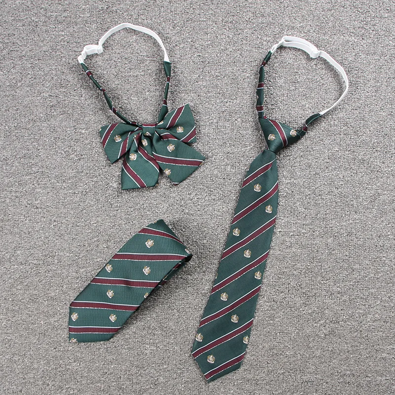 

JK Uniforms Tie Collar Necktie DK Tie JK Collar Japanese Student Uniform Emblem Handle Crown Stripe