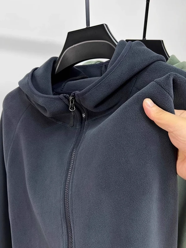 

plus Size 300 Pou Double-sided Fce Hoodie Cardigan Men's American Retro Versatile Jaet Coat Spring Autumn Cotton Poly...