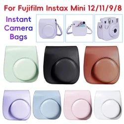 Instant Camera Bags PU Leather Camera Case Storage Bag Scratchproof Lightweight Accessories for Fujifilm Instax Mini 12/11/9/8