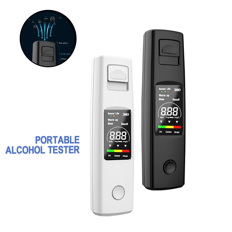 Non-touching Alcohol Tester Professional High Sensitivity Breathalyzer  Alcoholometer Type-C Charging Portable Breathalyzer