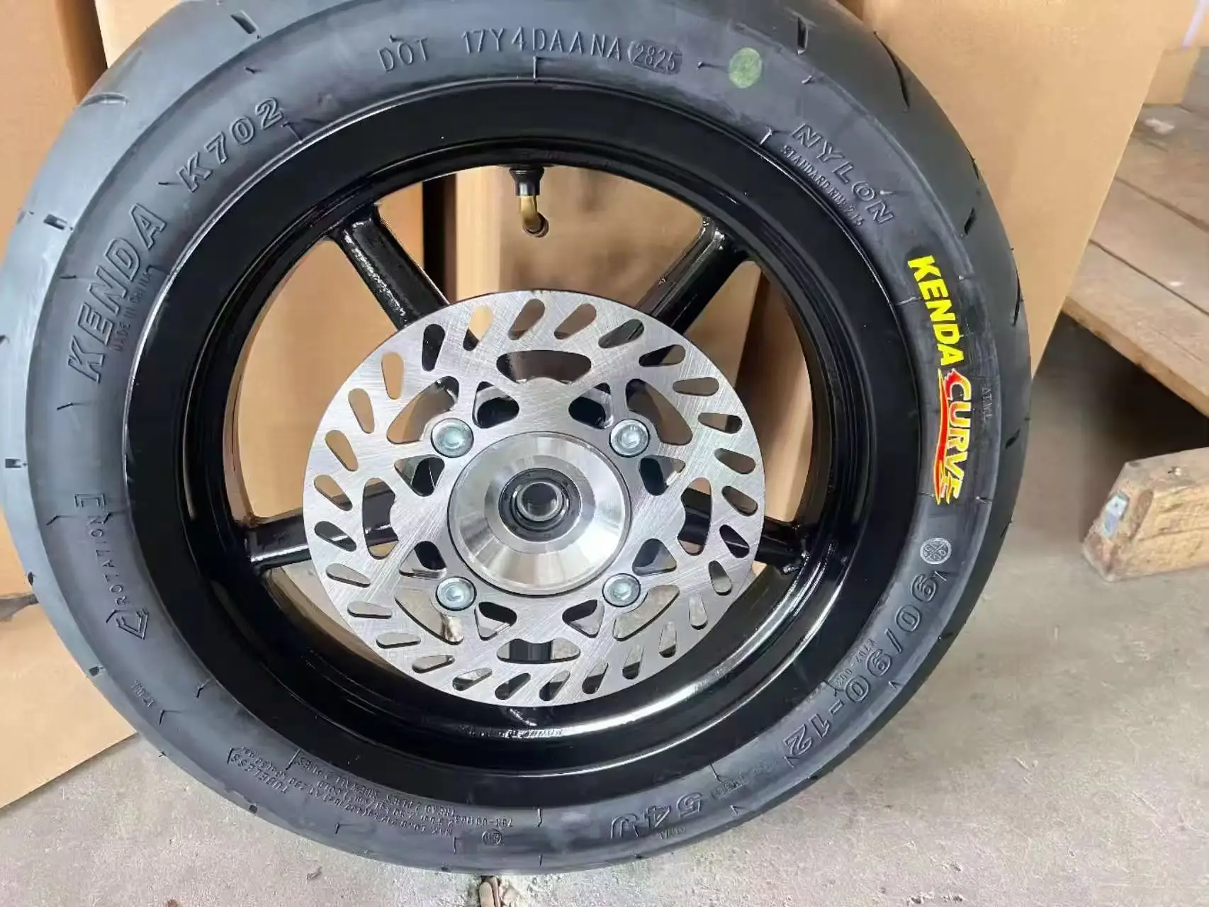 12-inch New Super Motorcycle Front and Rear Wheels with Gears and Sprockets Tire Casing 100% Rubber Content