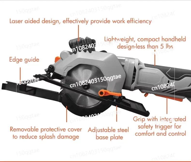 20v Cordless Wood Metal Concrete Hand-held Portable Mini Electrical Circular Saw with Laser Kit