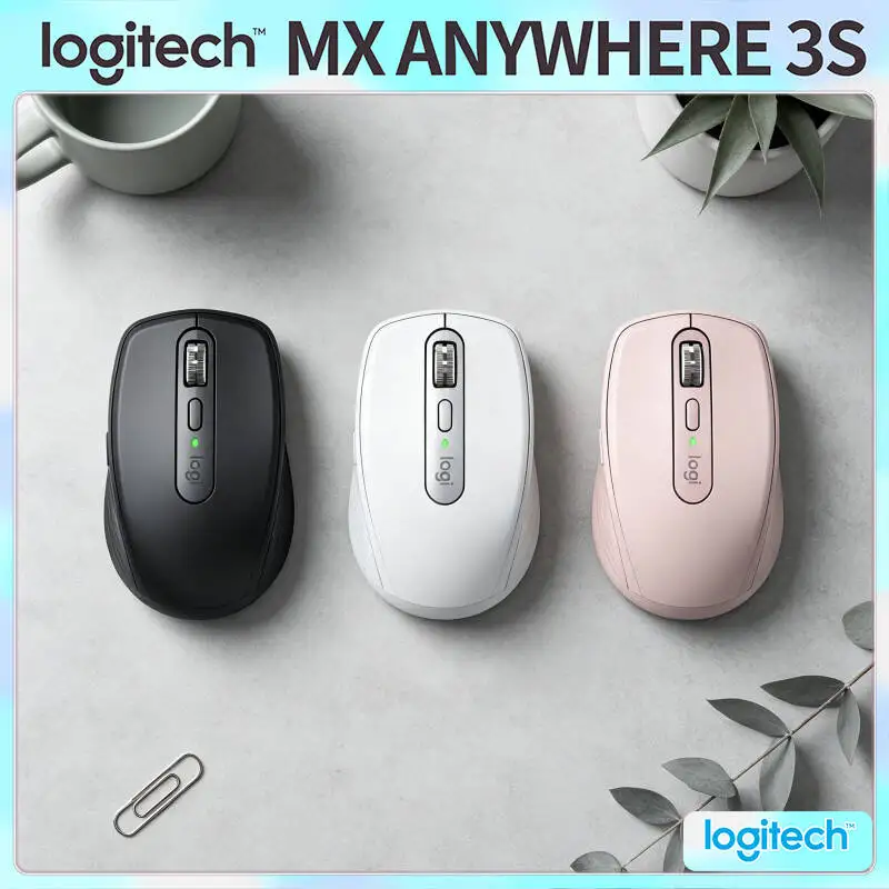 Pro-Grade MX Anywhere 3S - 8K DPI, Hyper-Scroll Wheel, Multi-OS Support, Ideal for Beauty Brand Business Trip On-site Work Zone