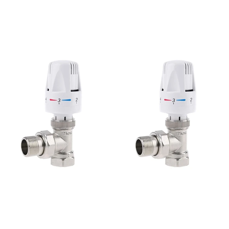 

2X Thermostatic Radiator Valve Floor Heating Temperature Control Thermostat Valve(DN20)