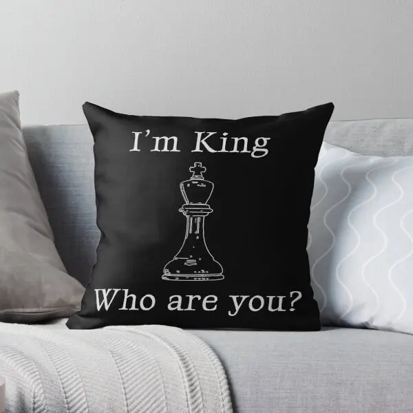 

Декоративная наволочка в виде шахматных принтов «I Am King», мягкая подушка для украшения дома, машины, кровати, отеля, мягкая подушка в комплект не входит