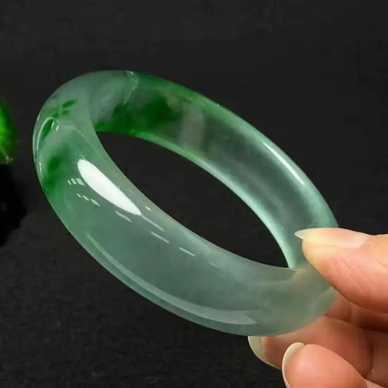 

Браслет из янтаря с плавающим зеленым цветком из Мьянмы, нефрита, аксессуары для женских ювелирных изделий, сертифицированные бриллиантовые браслеты