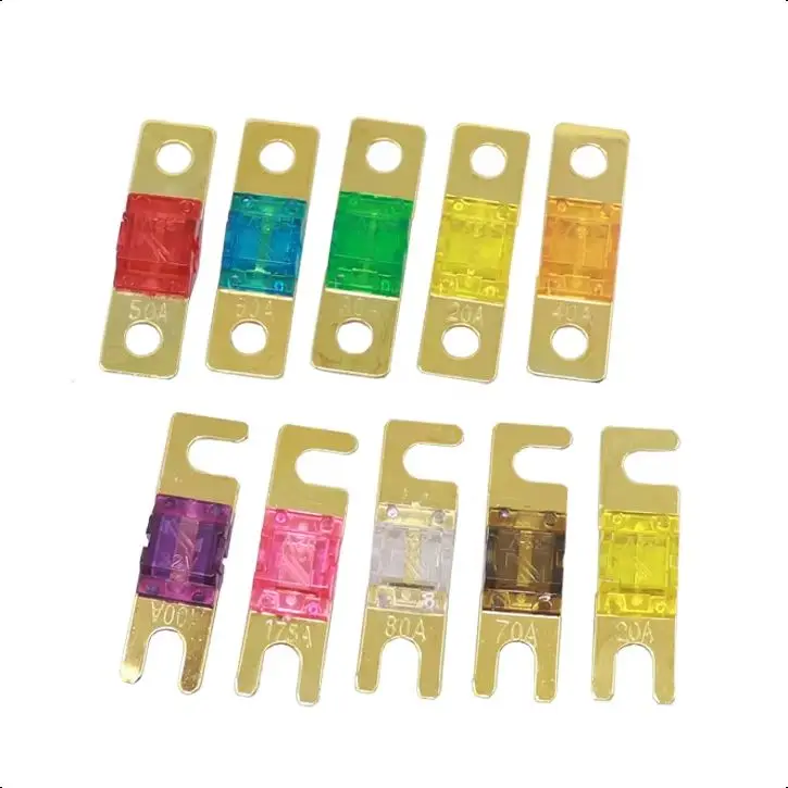 【10-1PCS】ANS FUSE 20A 30A 40A 50A 60A 70A 80A 100A 125A 150A- 200A ANL Gold Plated Stud Car Fuses Mini Car Stereo Audio AFS Fuse