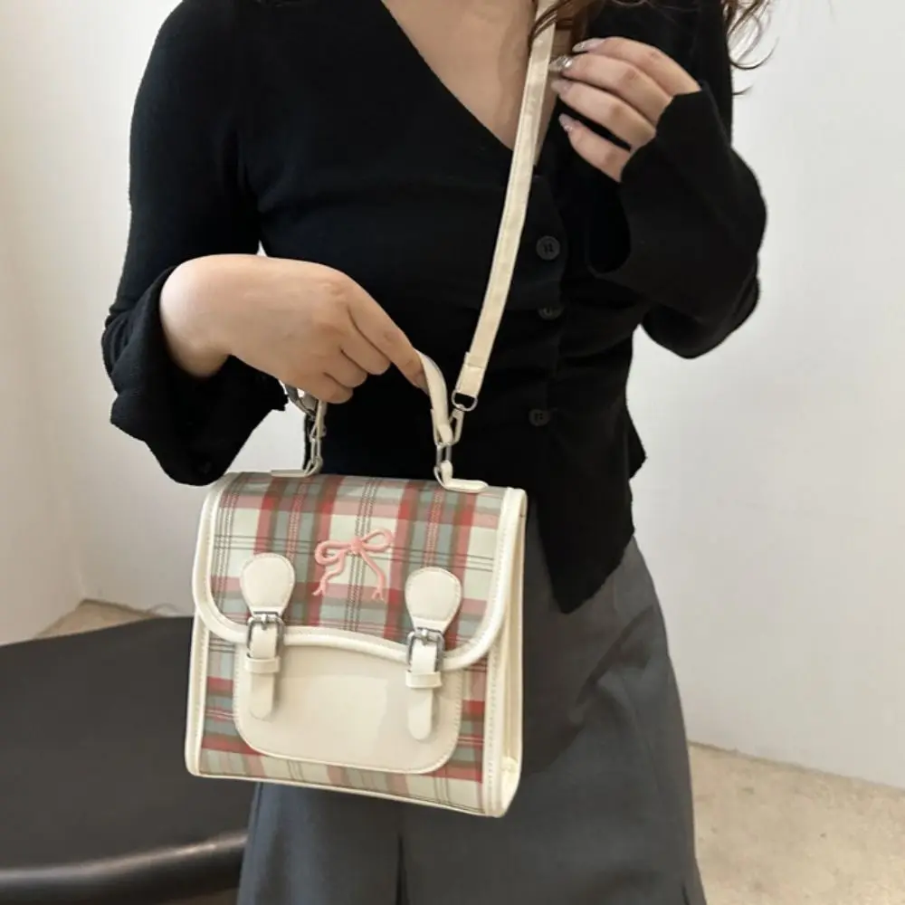 

Милый рюкзак из искусственной кожи в студенческом стиле, сумка на плечо, рюкзак с сеткой и бантом, клетчатая школьная сумка для подростков, подарок