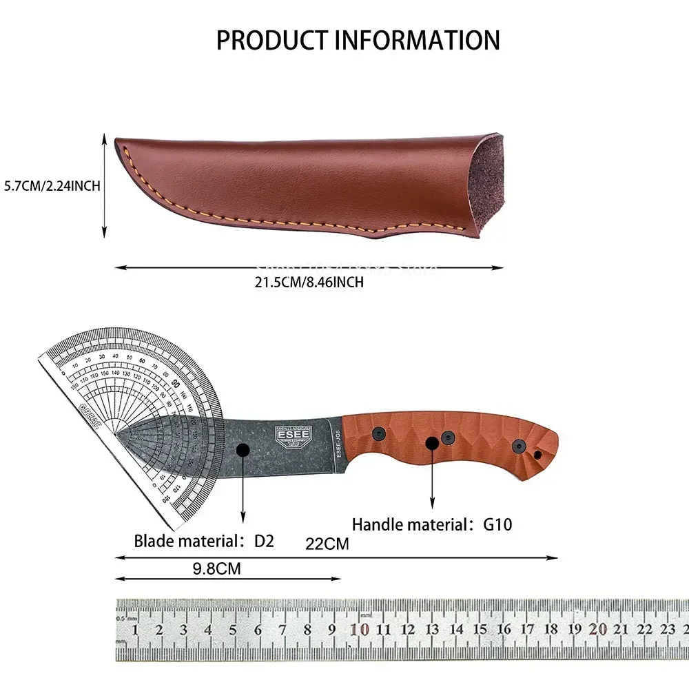 ESEE- JG5 Rowen Outdoor Fixed Blade Multi-purpose Cutting Tool for Camping, Wilderness Adventure, Hiking, Jungle Emergency Use