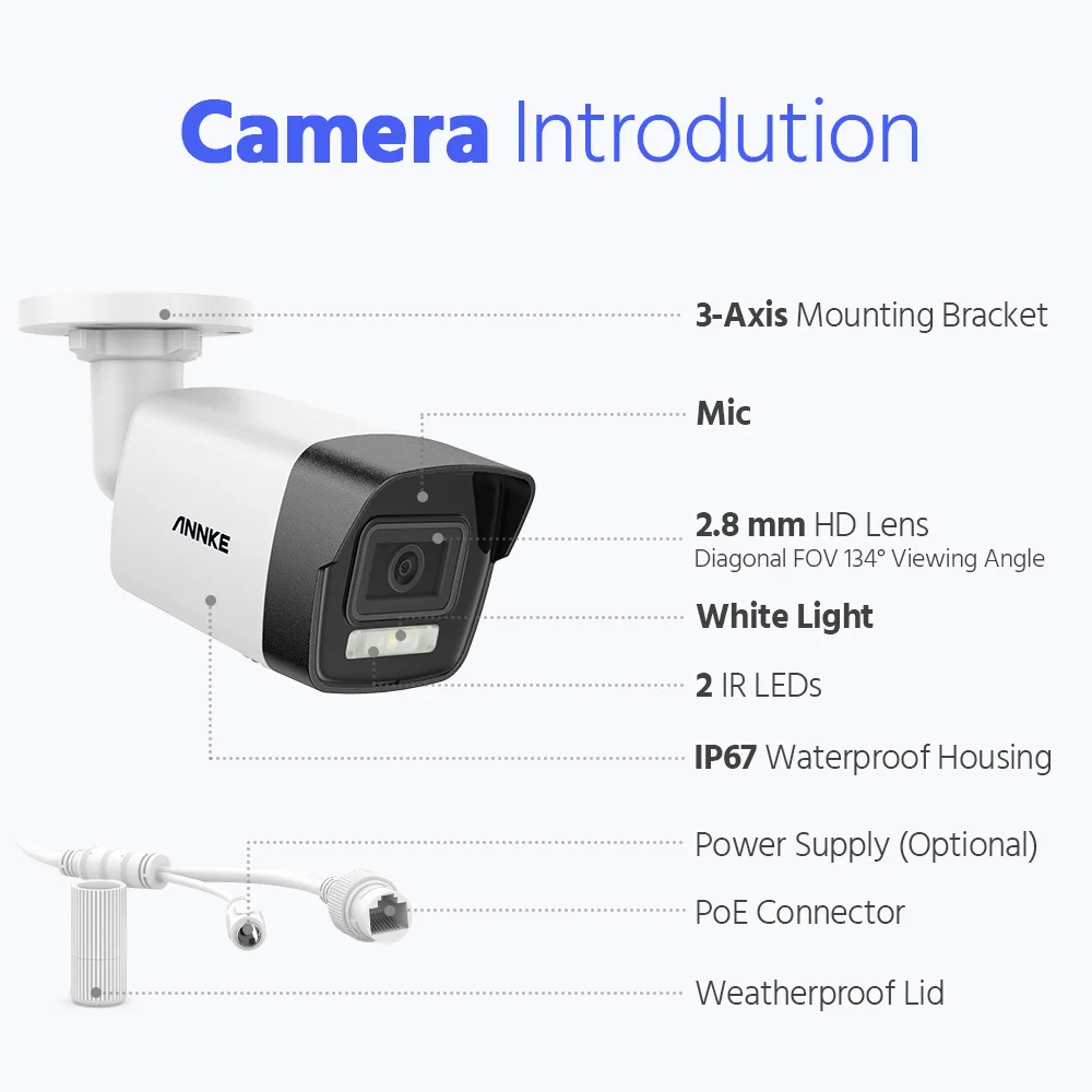 Annke C1200 Telecamera IP PoE Ultra HD da 12 MP Rilevazione avanzata intelligente Telecamera di protezione di sicurezza H.265 + Telecamere di sorveglianza audio a 2 vie