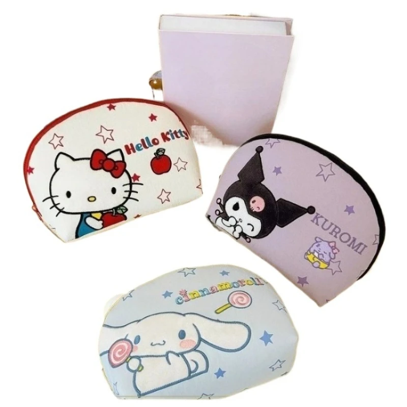 Hello Kitty Muschel-Kosmetiktasche mit Cinnamoroll – Große Kapazität Kawaii Kosmetik-Organizer, tragbare Reisetasche