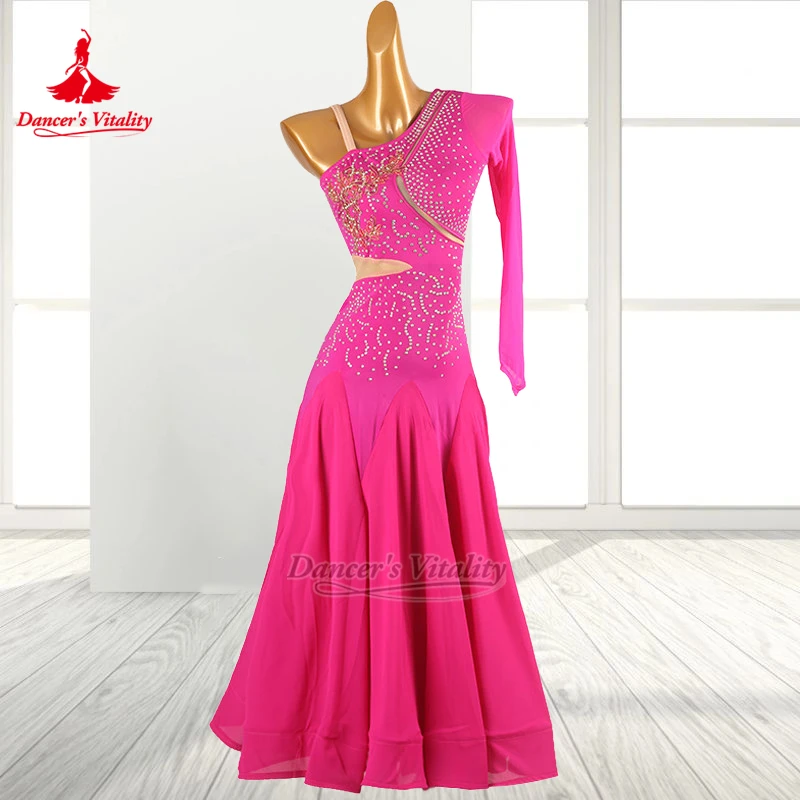 Standard Ballroom Dance Unilateral Sling Dresses Women Adult Waltz Foxtrot Tango Contest&Perform Clothe Custom Dancer's Vitality