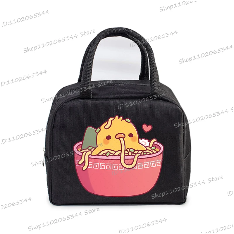 Large Capacity Lunch Bag Cartoon Yellow Duck Print Thermal Bag Women Men Food Lunch Handbags Multifunctional Portable Tote Bag