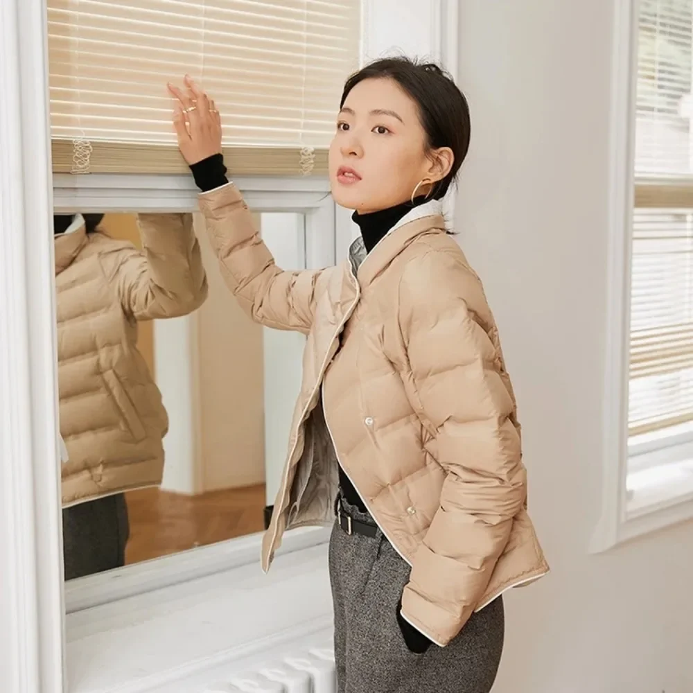 2024 New Women Fashion Down Jacket New Autumn Winter Korean Casual 90% White Duck Down Ultra Lightweight Female Down Coat