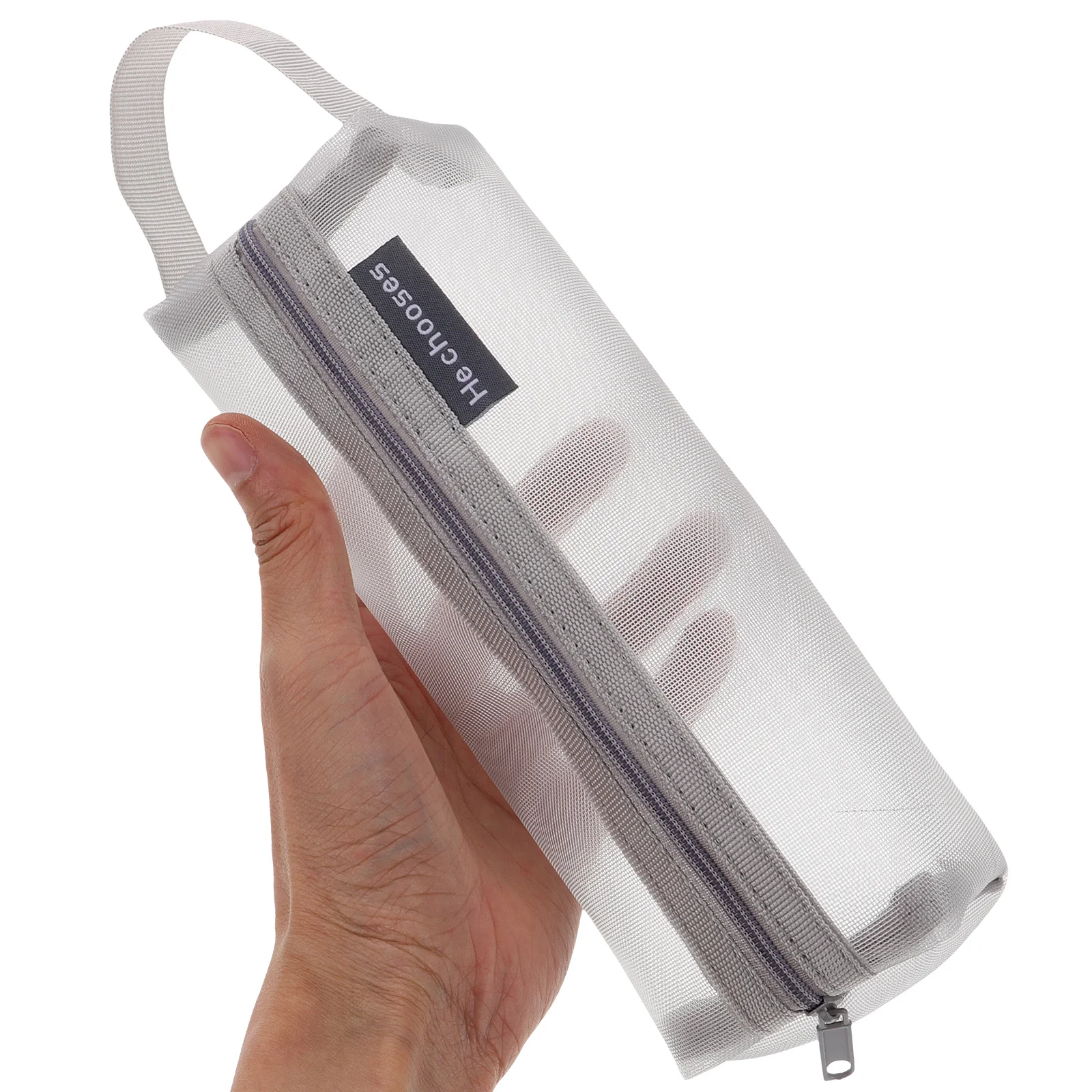 3 Pcs Stationery Box Clear Zipper Pencil Case Big Pouch Makeup Brush Plastic Storage Bag