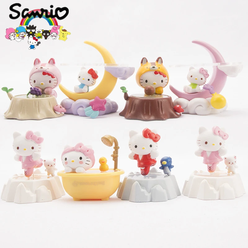 Sanrio Hello Kitty Blind Box Ornament Kawaii Doll Children\'s Toys Anime Peripheral Baby CatchMachine HomeDecoration BirthdayGift