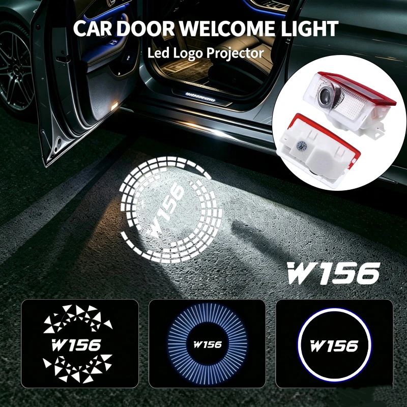 2PCS LED Car Door Welcome Courtesy Ghost Shadow Emblem Projector Lamps For Mercedes Benz GLA W156 2015-2024 Auto Accessories