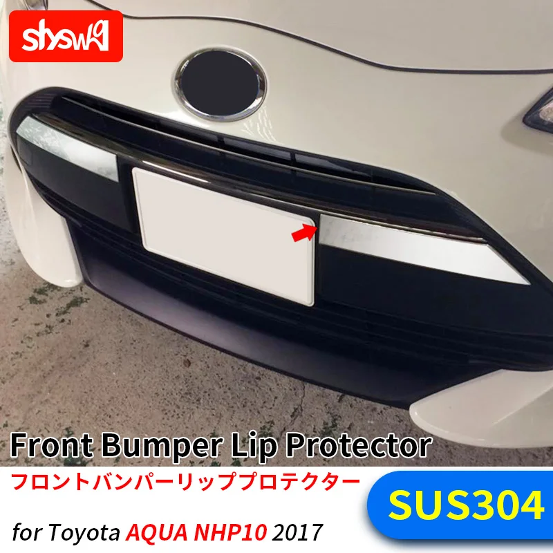 Front Panel Trim External Accessories For Toyota AQUA NHP10 2017 Decorative Cover High Quality Stainless Steel 2Pcs