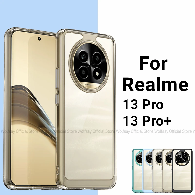 For Realme 13 Pro Case Realme 13 Pro 13 Pro Plus Cover Luxury Clear PC + TPU Silicone Shockproof Phone Back Cover Realme 13 Pro