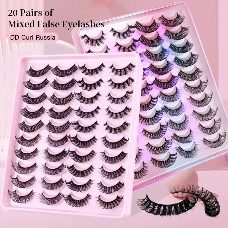 False Eyelashes Natural Lashes Faux Mink Russian Strip Lashes Fluffy 2/10/14/20 Pairs Volume Fake Eyelashes Extension Cilios New