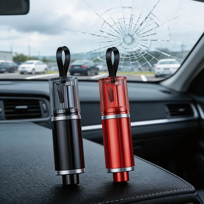 

Автомобильный молоток-стеклобой из высокопрочной вольфрамовой стали 2-в-1: аварийный разбиватель окон и резак для ремней безопасности, спасательный инструмент, автомобильные аксессуары