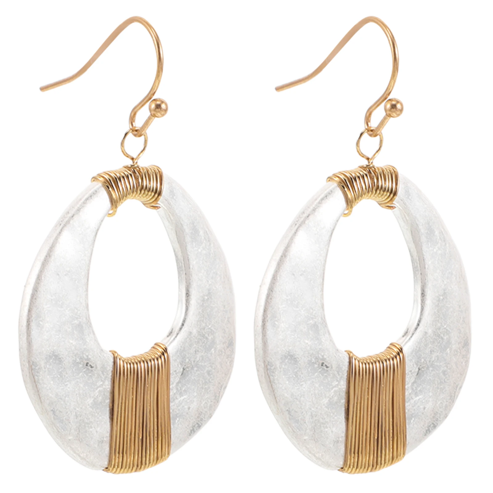 

1Pair Retro Earrings Women Vintage Matte Irregular Hoop Dangle Trendy Minimalist Statement Earrings for Women Exaggerated Hoops