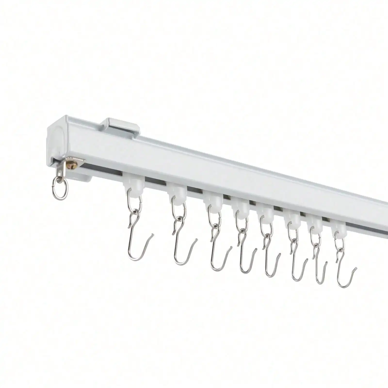 

12-18ft Adjustable Curtain Hanging Track System W/Hooks Ceiling Track Kits Track Kit With Roller Hooks