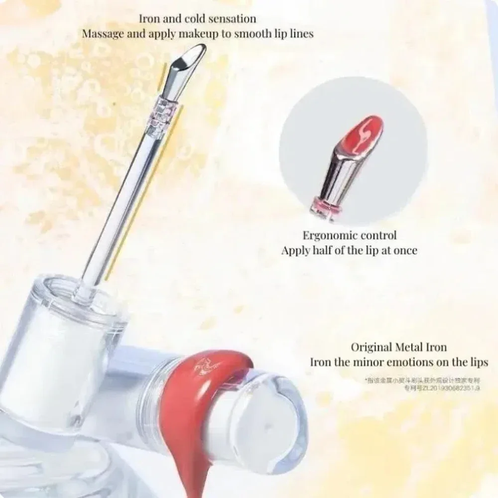 Judydoll Ice Iron Lip Glaze Lippenstifte Antihaft-Cups Spiegellans wässrige Lippenlotion Metallbürstenkopf Make-up Kosmetik