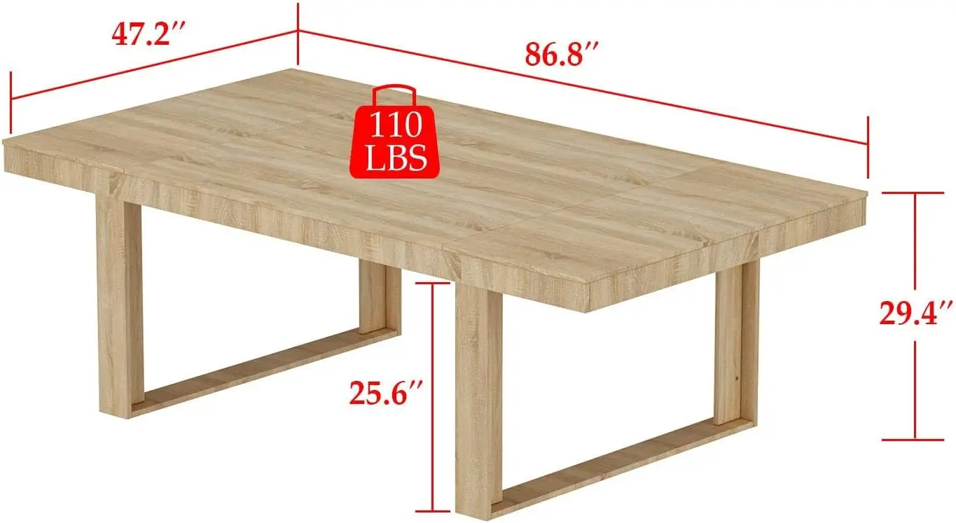 Famapy 7.2Ft Conference Table Modern Meeting Table Rectangular Seminar Table For Office Meeting Conference Room Oak (86.8”W X