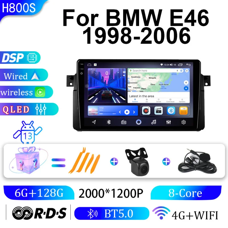 

For BMW E46 1998-2006 Car Intelligent Systems Android Car Player GPS WIFI Carplay 4G Car Radio Navigation Stereo Car Electronic
