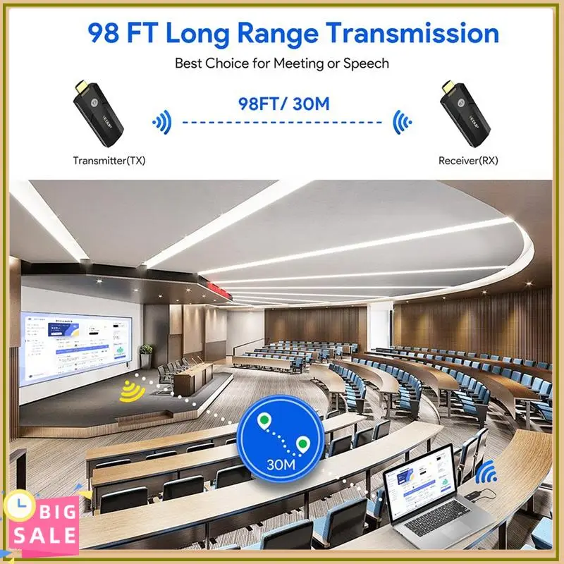 A4QHOT-EDUP موسع 4K جودة بلو راي لاسلكي - متوافق مع موسع نقل الصوت جهاز عرض تلفزيوني Simulacrum