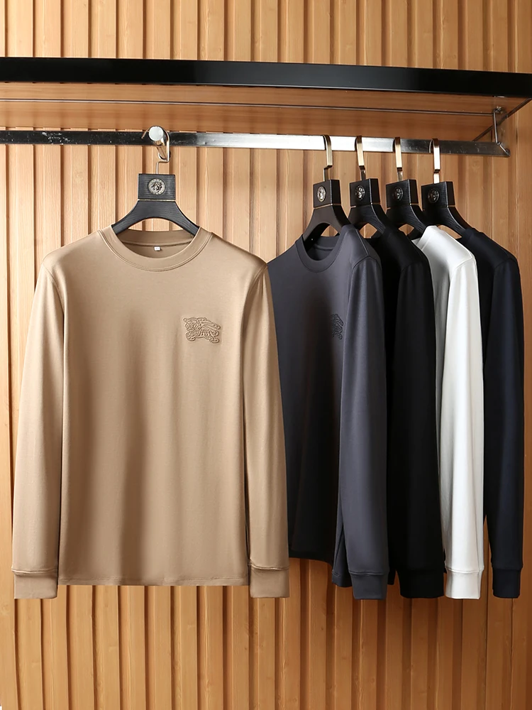 

Мужская термофутболка из модала, приятная к телу, с длинным рукавом, универсальная базовая одежда для осени и зимы, новая модель, размер M