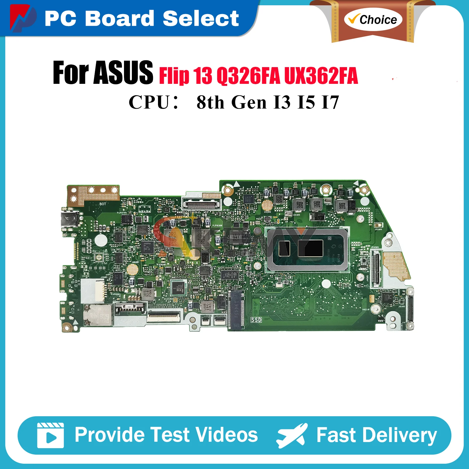 

UX362FA Материнская плата для ноутбука ASUS ZenBook Q326FA UX362FA UX362F 13-функциональная материнская плата для ноутбука с процессором I3 I5 I7 100% tests OK stk