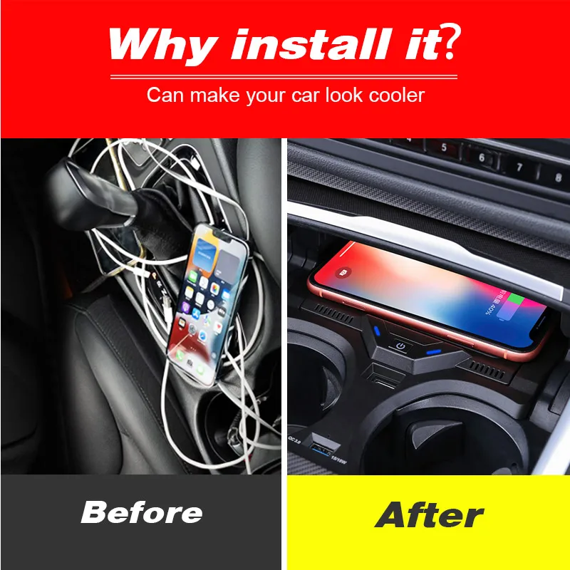 15w Car Wireless Charger With Nfc Card Key Fast Phone Charger For Bmw 2 Series 2022 2023 Interior Modification Accessories