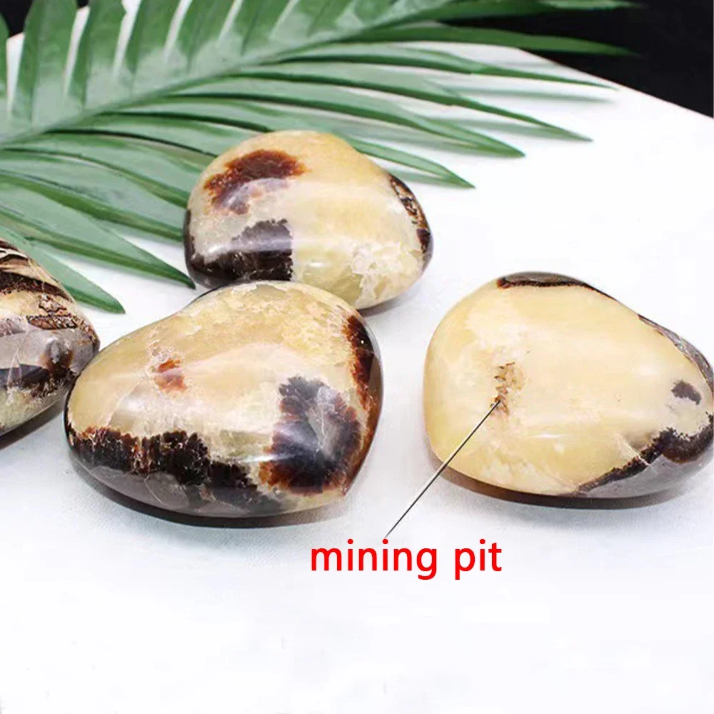 Natural Polished Septarian Stone Hearts Shape Carving Crafts Rock Quartz Reiki Healing Stone Septarian Heart Home Decoration