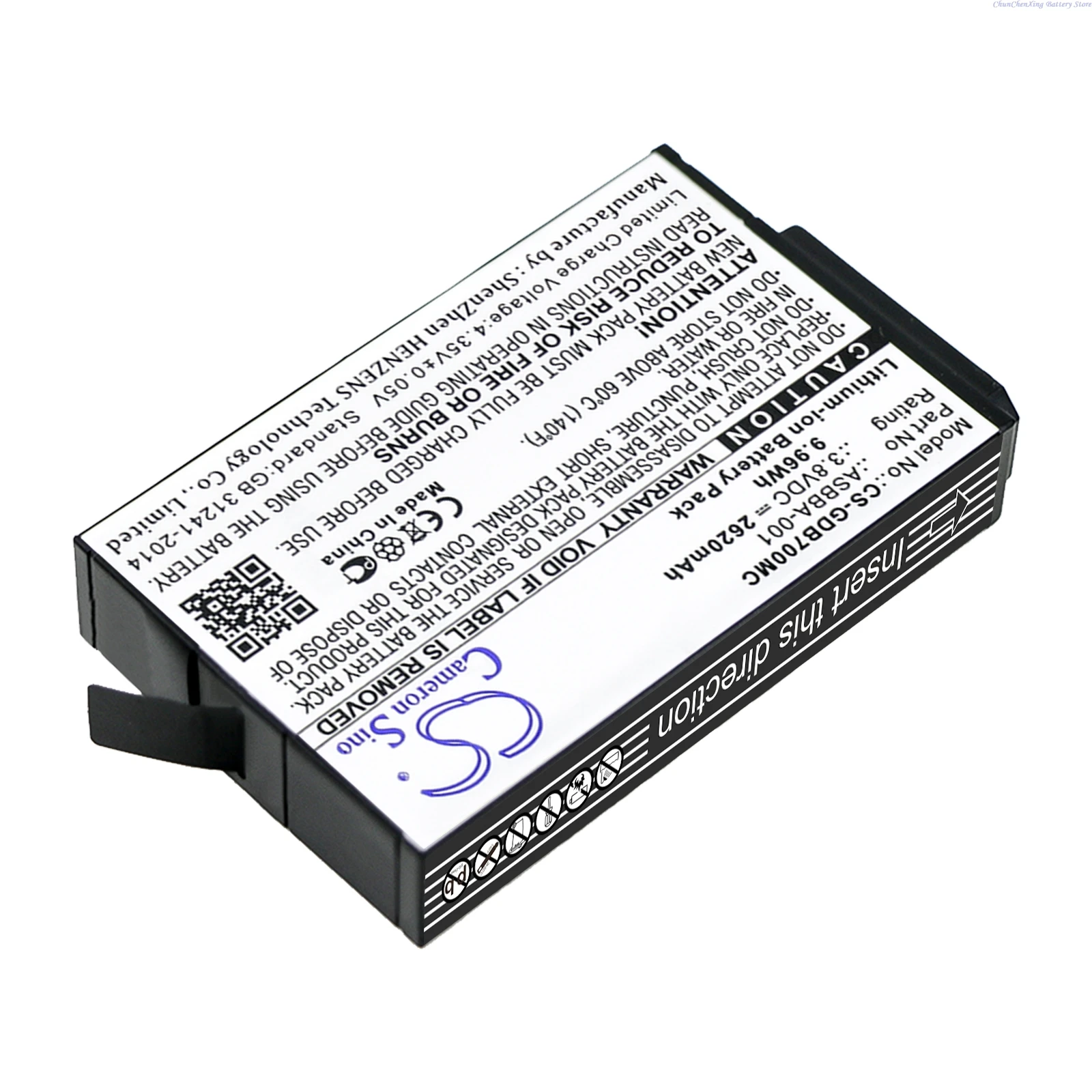 Cameron Sino 3.8V 2620mAh Camera Battery ASBBA-001, 601-12862-000, SBDC1B for GoPro Fusion, Fusion VR 360