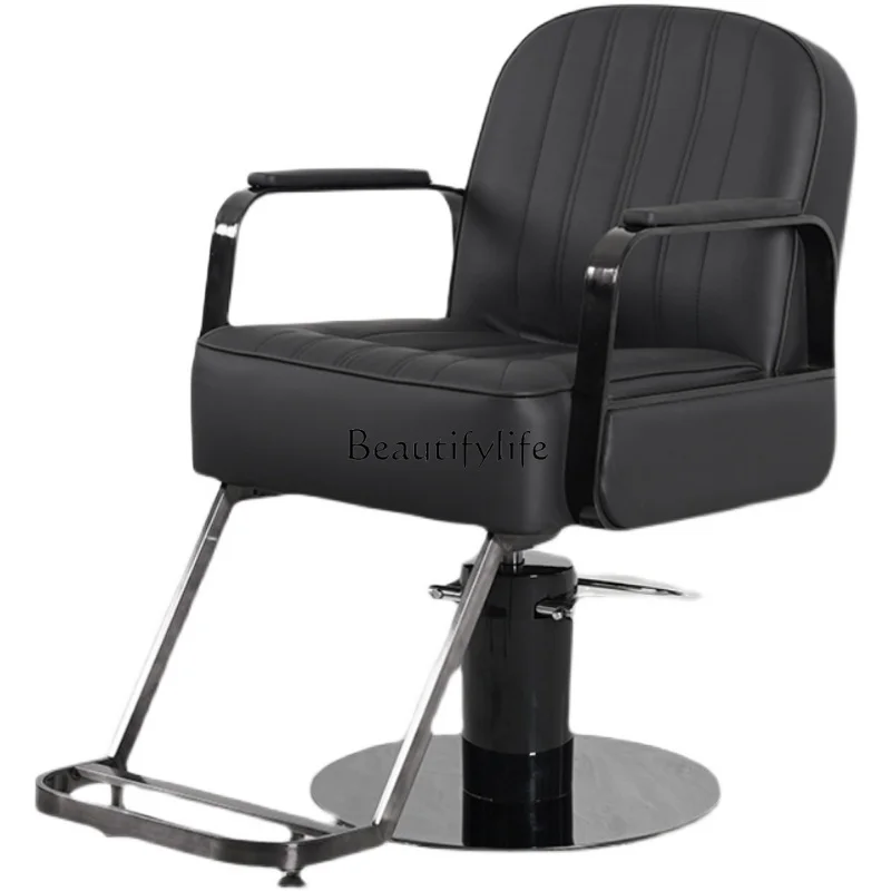 

High-end Barber Shop Stool for Hair Salons, Adjustable and Reclining Haircut Chair