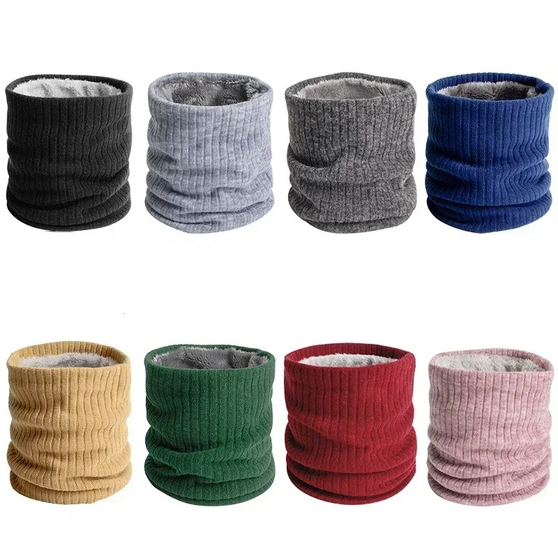 NEUE Outdoor Verdicken Warme Fleece Hals Wärmer Radfahren Schals Frauen Ski Klettern Neck Schal Gestrickte Ring Schals Kragen