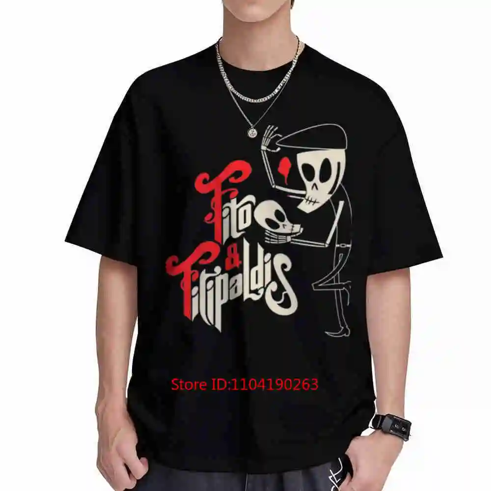Fito Fitipaldis Skeleton Cartoon Short Sleeve Tee 100% Cotton T-Shirt