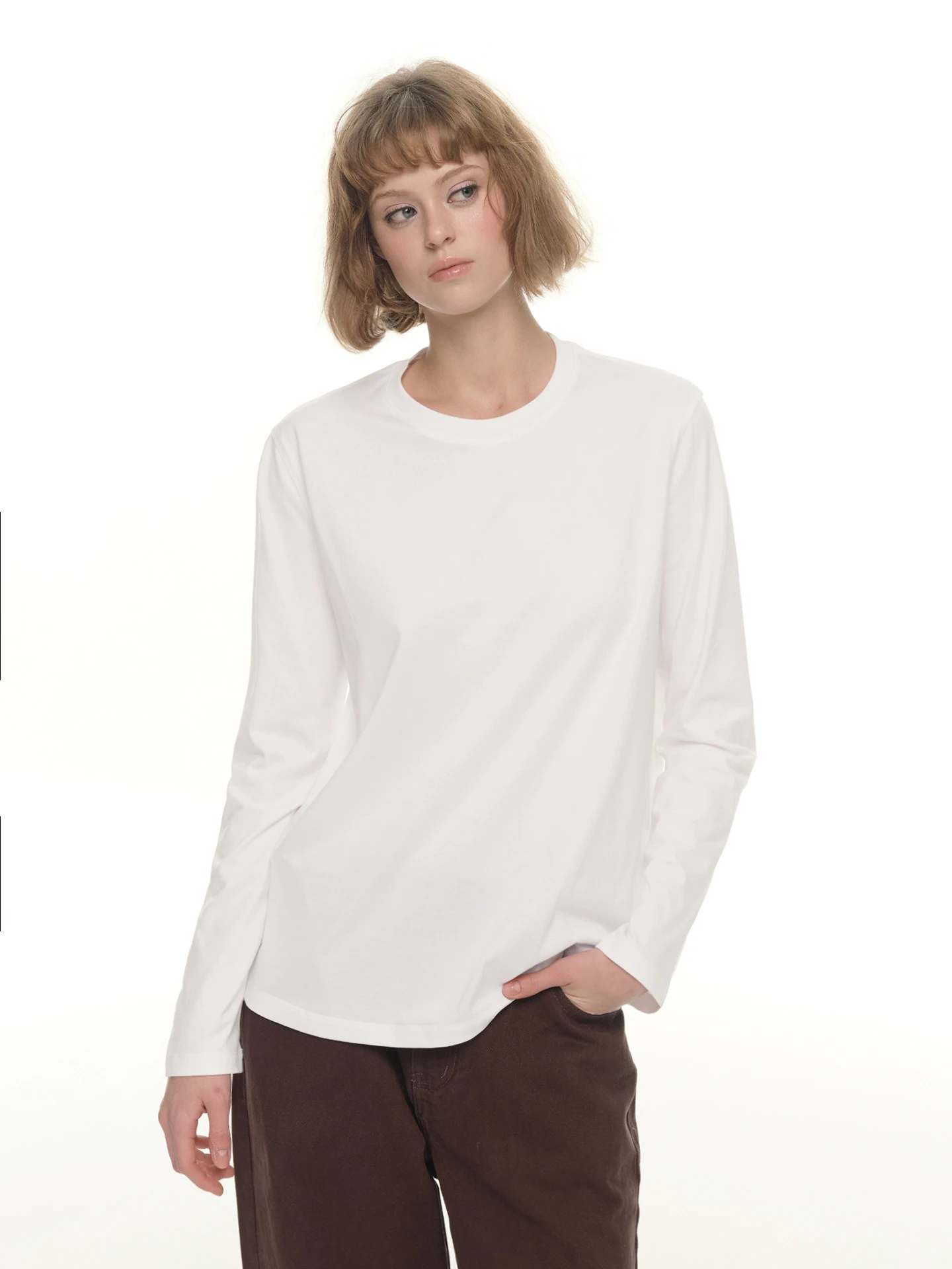 

UNRETRO Women's Long Sve round Ne T-irt Lyocell Cool Sensation Inner Wear Base Layer irt Commute Sle Spring Early