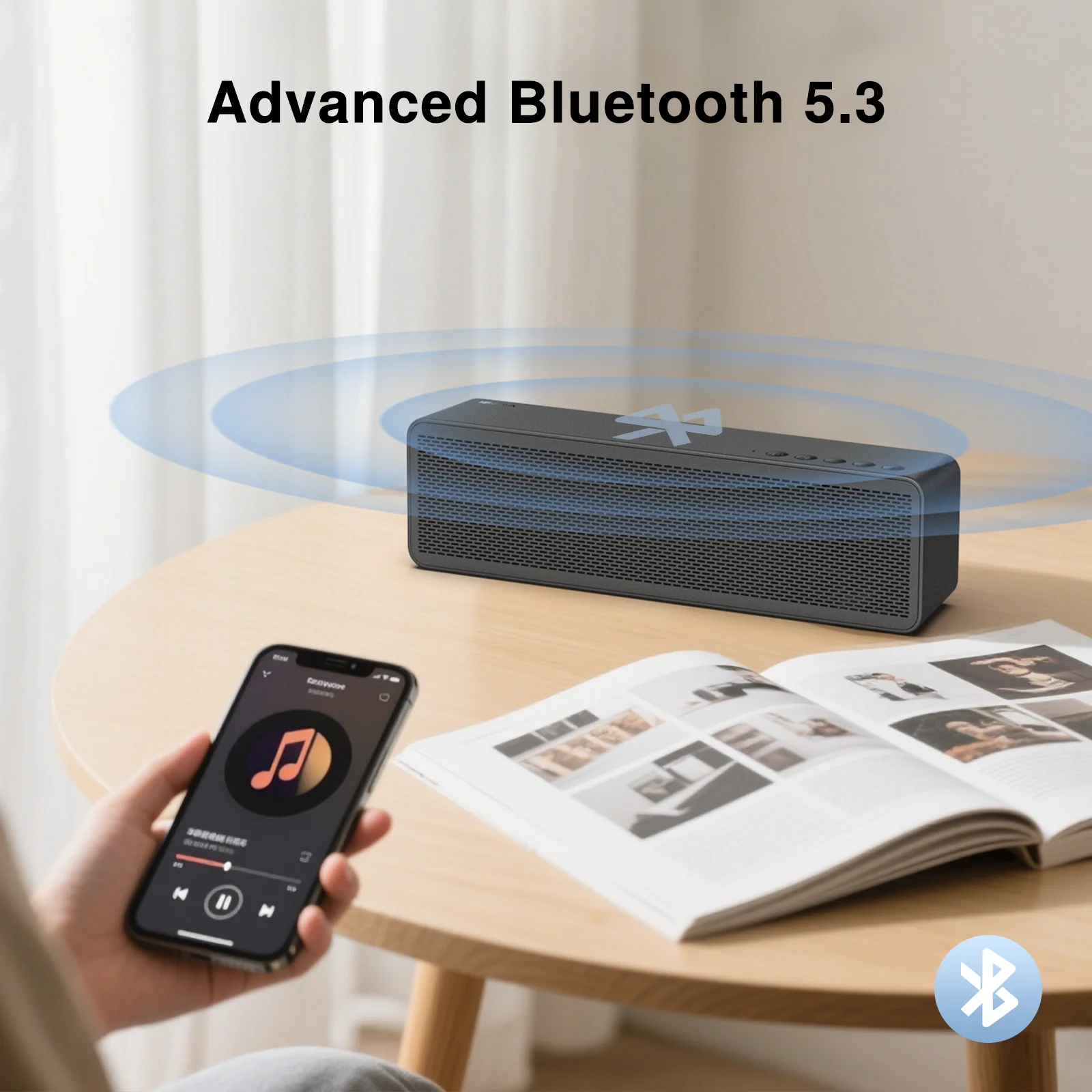 1HORA مكبر صوت لاسلكي مكبر صوت محمول بلوتوث 5.3 85dB 20 واط مكبر صوت مزدوج جودة الصوت 5 ساعات وقت اللعب 2400 مللي أمبير في الساعة للهاتف التلفزيون