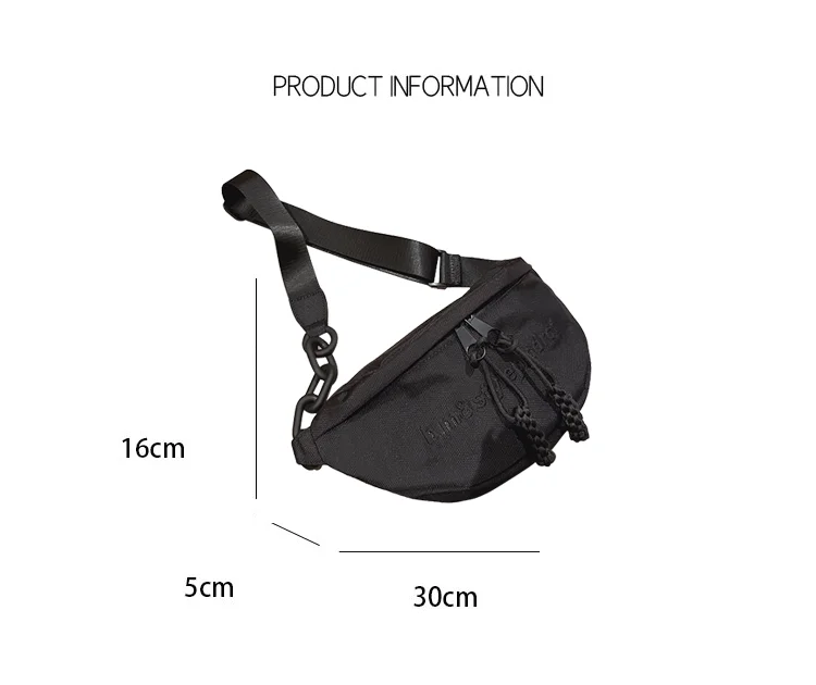 Nylon sports breathable Waist Bag for Women Waist Packs Black Trend Cross Body Bag Large Fanny Pack for female phone wallet