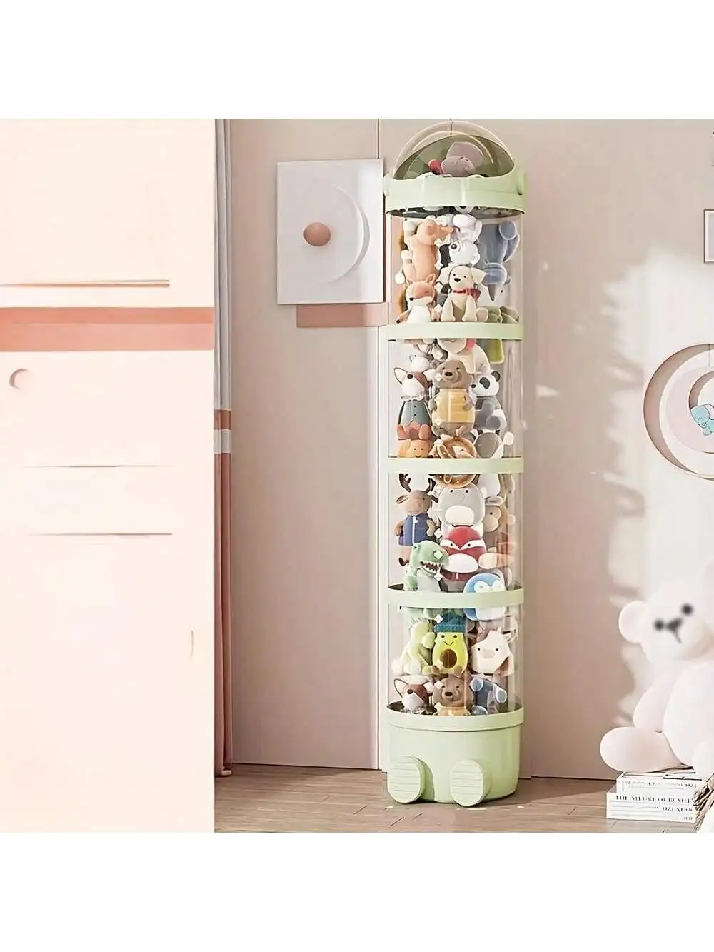 

2025 New 4-Tier Stackable Plush Toy Storage Box - Clear PET Drawer Organizer for Closet & Bedroom