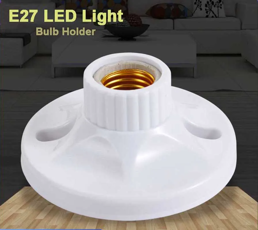 E27 Screw Surface Mounted Led Bulb Base Bakelite Liner Paperback Lamp Holder 115mm E27 Socket Converter 6A Lighting Accessories