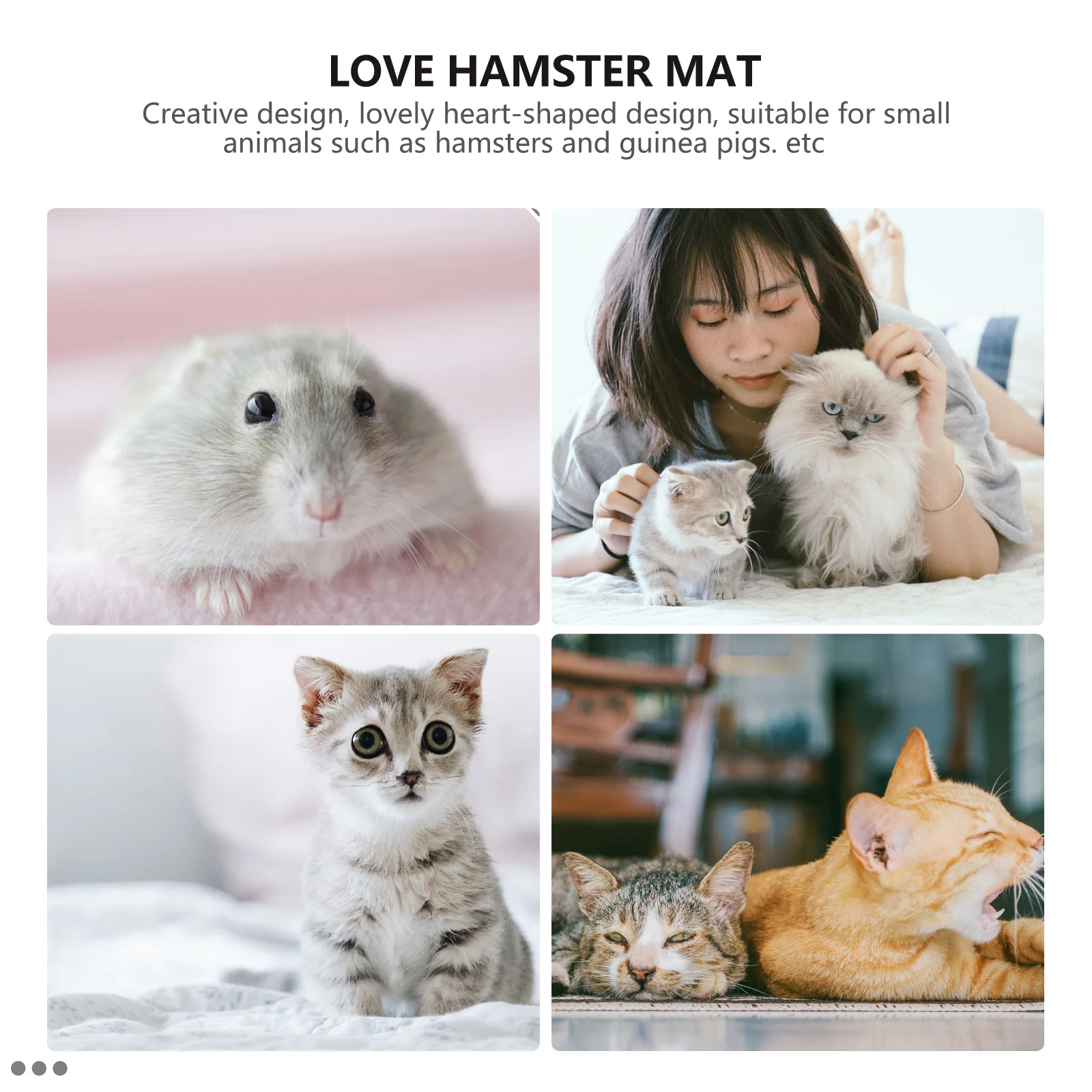 

2Pcs Small Pet Sleeping Pad Cute Heart-Shaped Nest for Hamster Warm Comfortable Bed Mat Portable Winter Cage Accessories