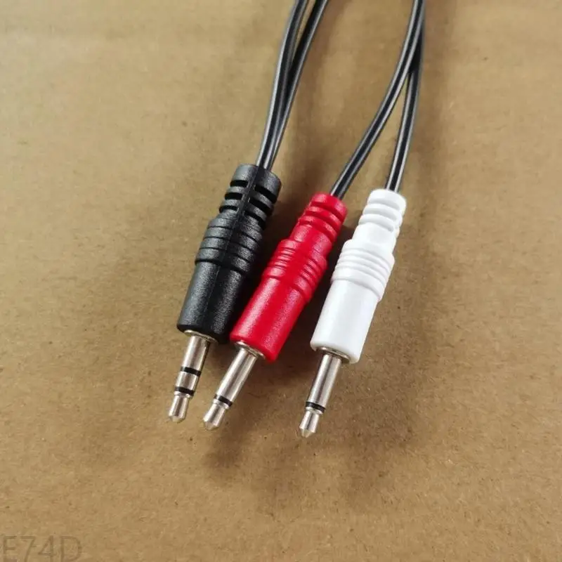 

E74D Portable 3.5mm Male To Double 3.5mm Male Audios Cable For Versatility Use