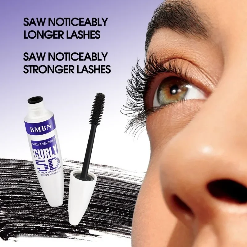 BMBN5D Waterproof Mascara - Smudge-Proof Lengthening Volumizing Curling Long-Lasting Essential for Bridal Wedding Day Makeup