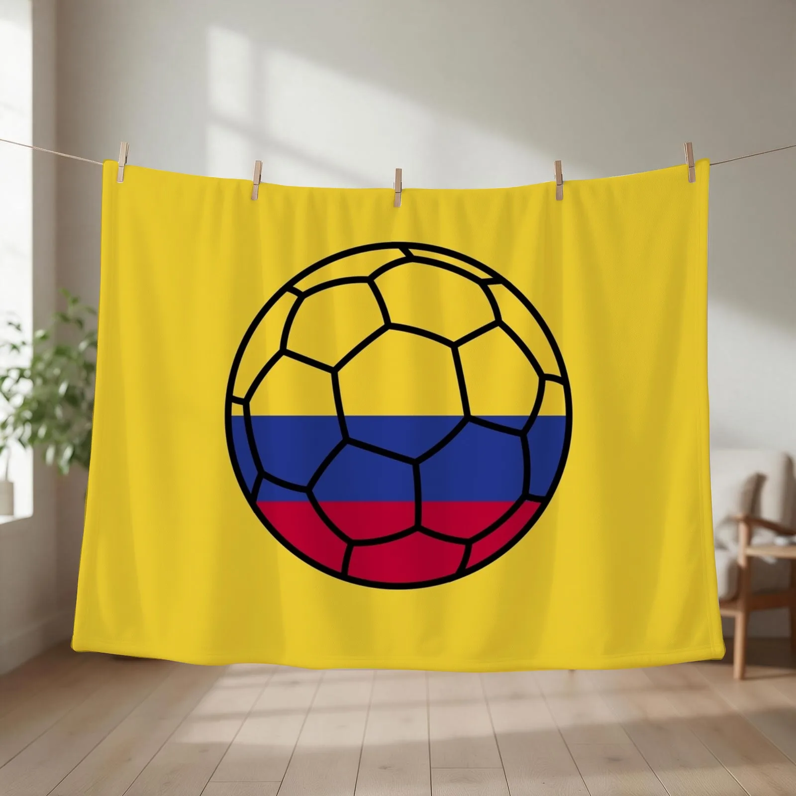 Colombian Football Throw Blanket couch cozy soft plush fuzzy picnic outdoor blanket